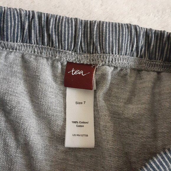 Tea Collection Girl's Size 7 Blue Gray Pinstripe Cotton Skirt - Picture 5 of 8